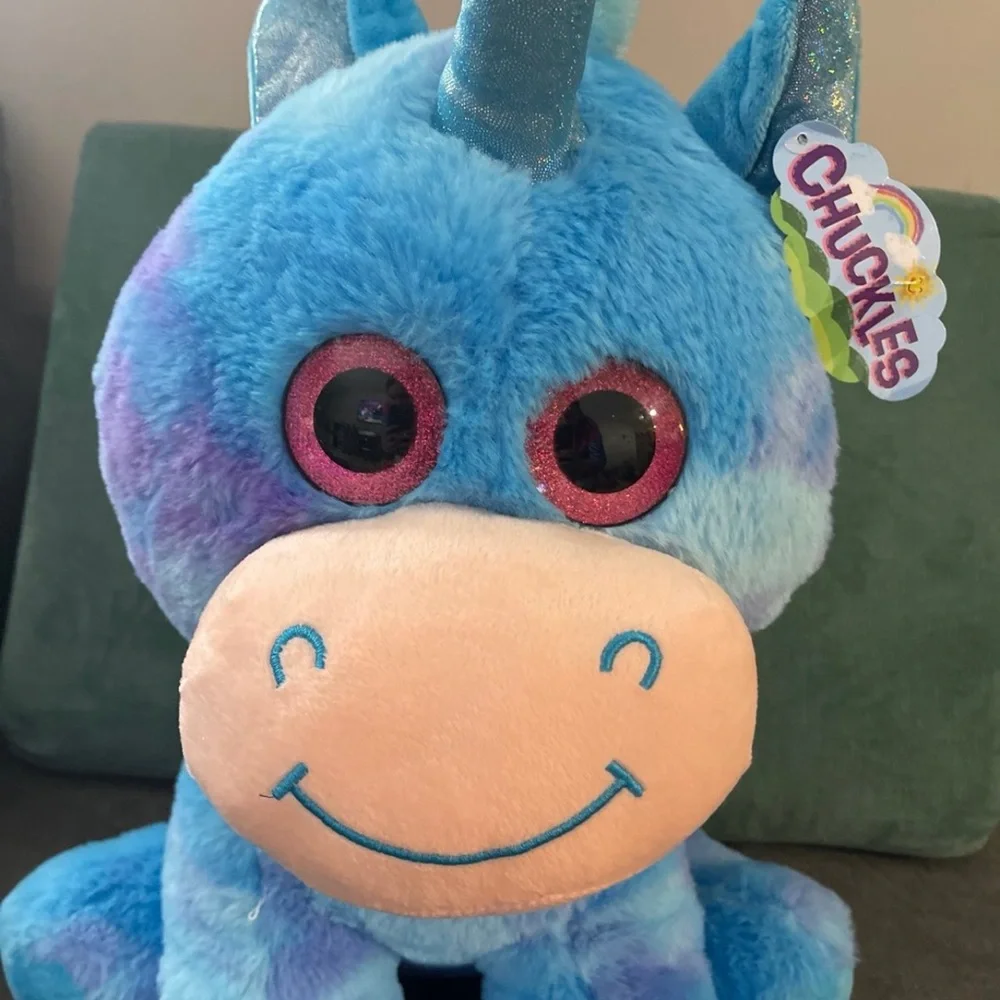 Blue and Purple Plush Unicorn Toy